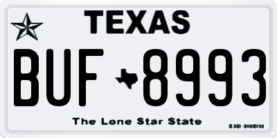TX license plate BUF8993