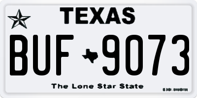 TX license plate BUF9073