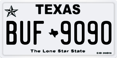 TX license plate BUF9090