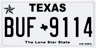 TX license plate BUF9114