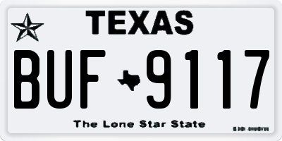 TX license plate BUF9117