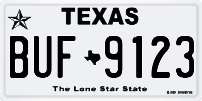 TX license plate BUF9123