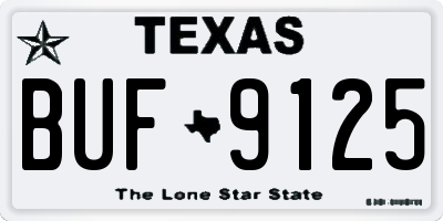 TX license plate BUF9125