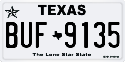TX license plate BUF9135