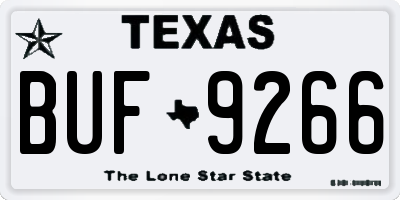 TX license plate BUF9266