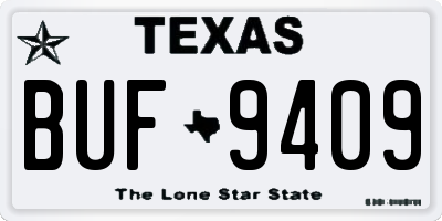 TX license plate BUF9409