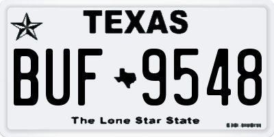 TX license plate BUF9548