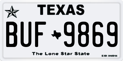 TX license plate BUF9869