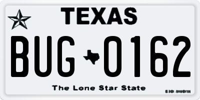 TX license plate BUG0162