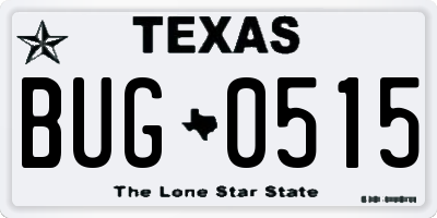 TX license plate BUG0515