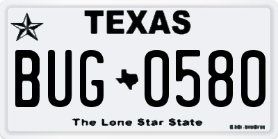 TX license plate BUG0580