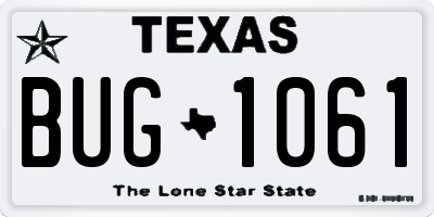 TX license plate BUG1061