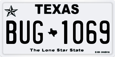 TX license plate BUG1069