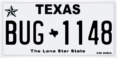 TX license plate BUG1148