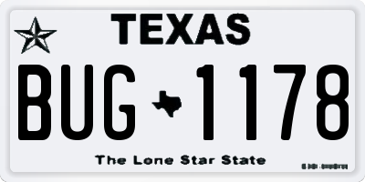 TX license plate BUG1178