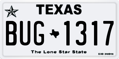 TX license plate BUG1317