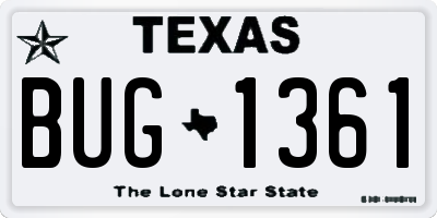 TX license plate BUG1361
