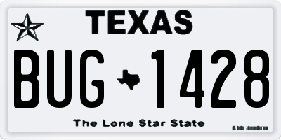 TX license plate BUG1428