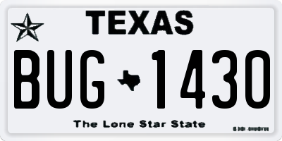 TX license plate BUG1430
