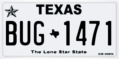 TX license plate BUG1471