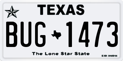 TX license plate BUG1473