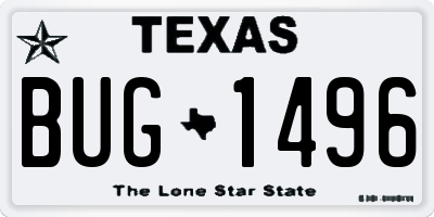 TX license plate BUG1496
