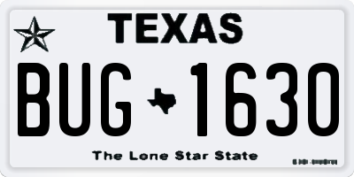 TX license plate BUG1630