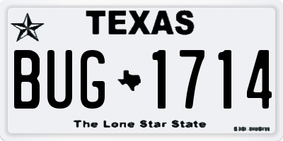 TX license plate BUG1714
