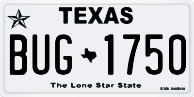 TX license plate BUG1750