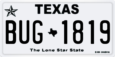TX license plate BUG1819
