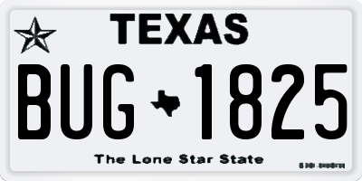 TX license plate BUG1825