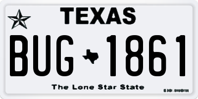 TX license plate BUG1861