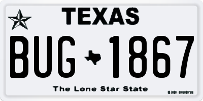 TX license plate BUG1867