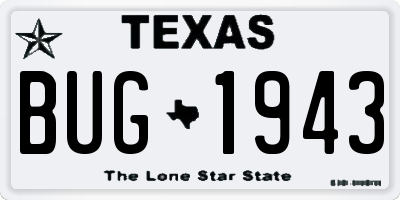 TX license plate BUG1943