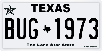 TX license plate BUG1973