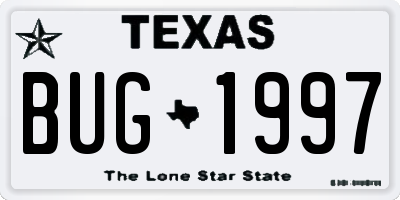 TX license plate BUG1997