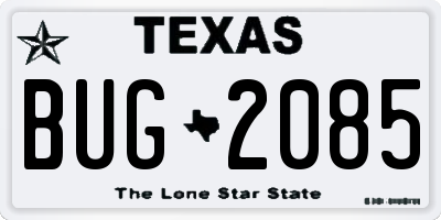 TX license plate BUG2085