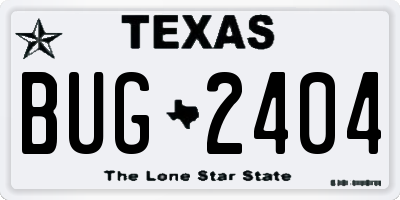 TX license plate BUG2404
