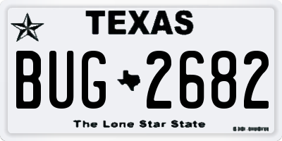TX license plate BUG2682