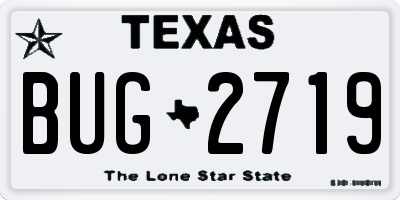 TX license plate BUG2719