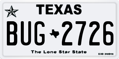 TX license plate BUG2726