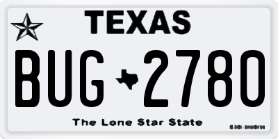 TX license plate BUG2780