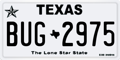 TX license plate BUG2975