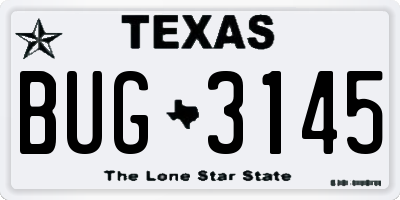 TX license plate BUG3145