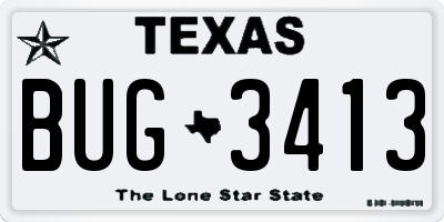 TX license plate BUG3413
