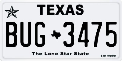 TX license plate BUG3475