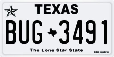 TX license plate BUG3491