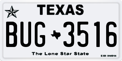 TX license plate BUG3516