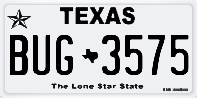TX license plate BUG3575