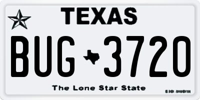 TX license plate BUG3720